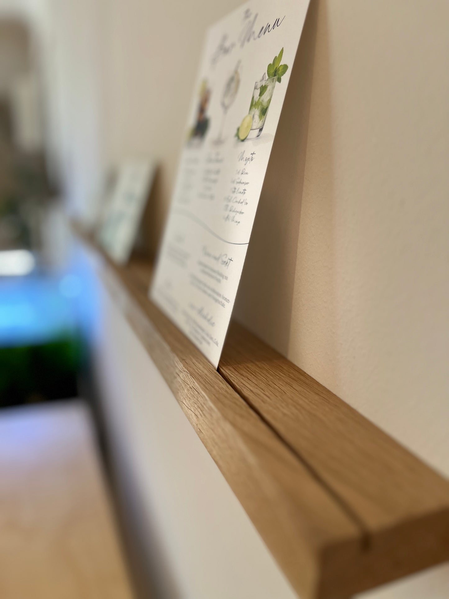Bilderleiste - Fotoleiste aus naturbelassenen Eichenholz, verschiedene Formate Wandboard für Bilder