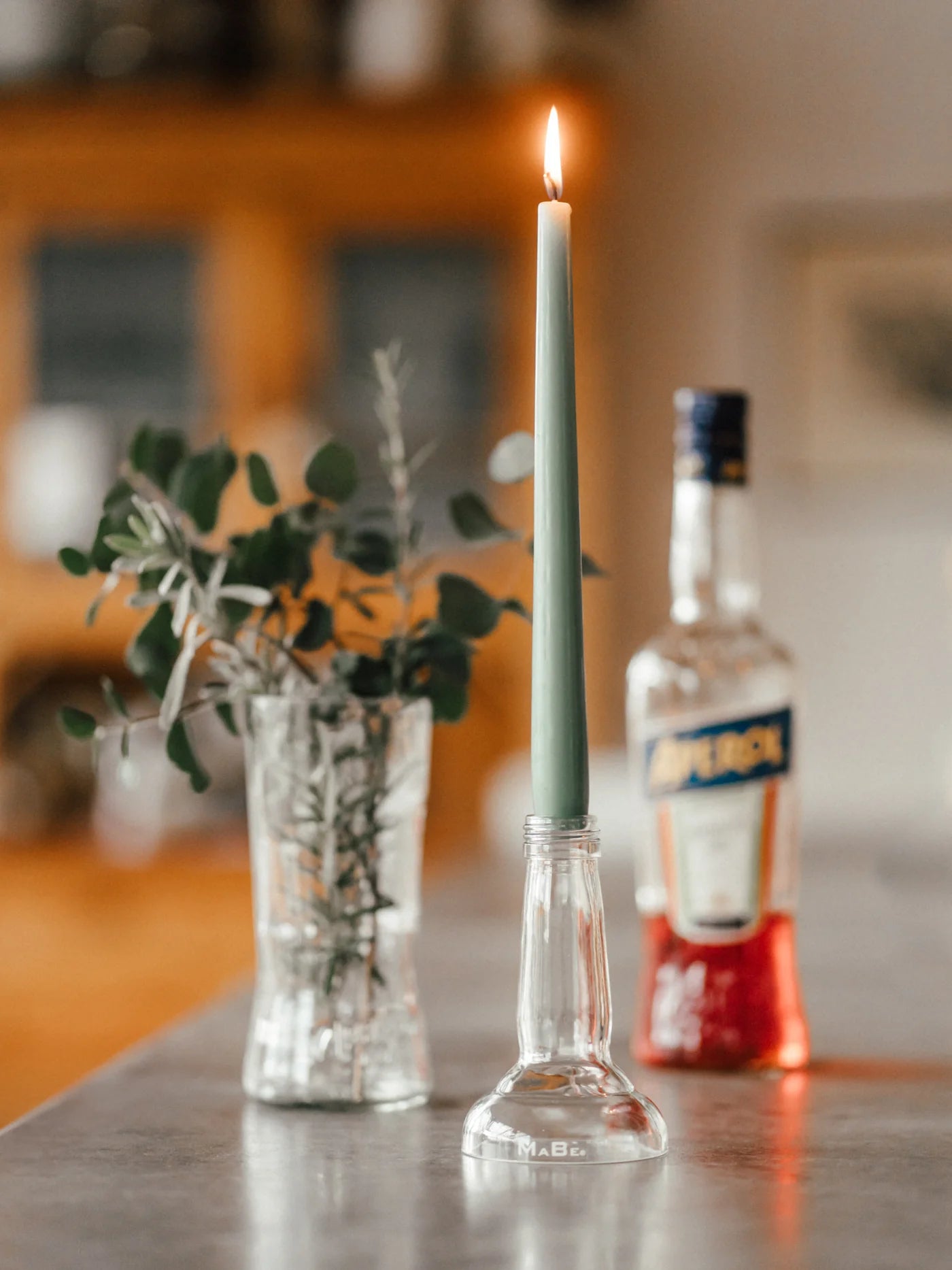 Aperol Kerzenhalter von MaBe - handgefertigtes Upcycling-Objekt aus der Flasche