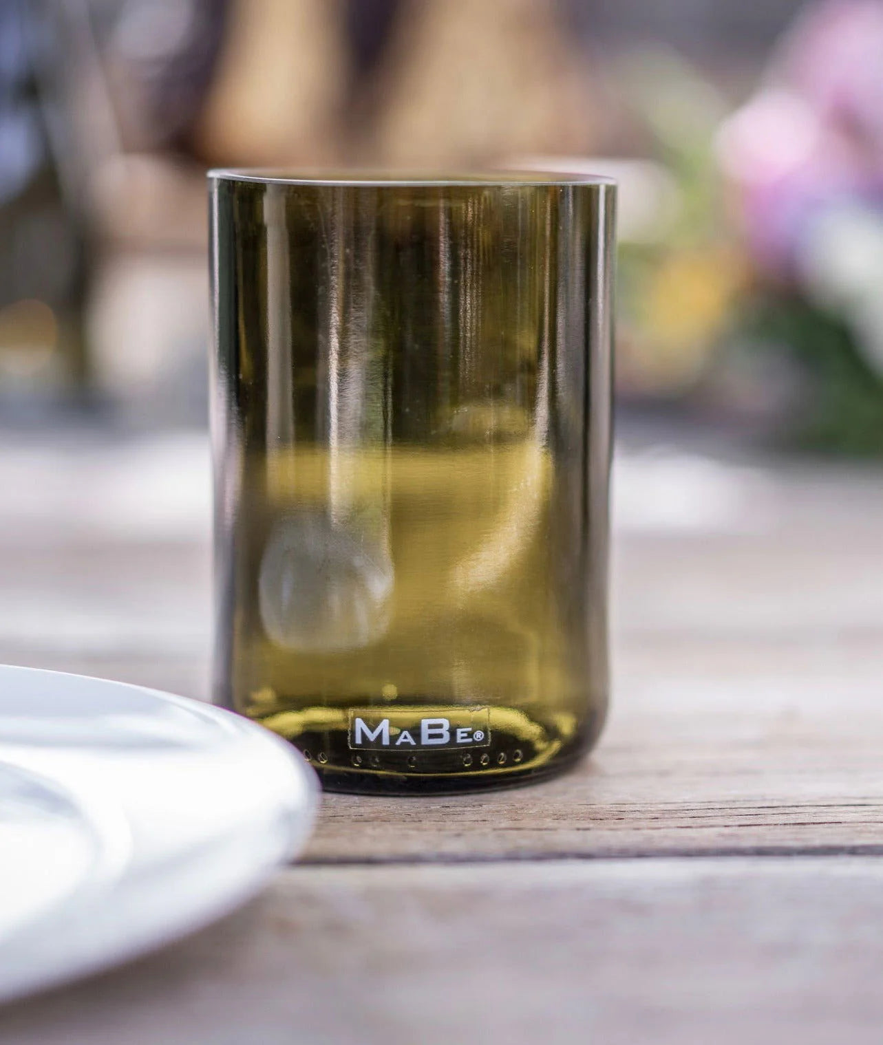 Trinkglas 450 ml von MaBe – handgefertigtes Upcycling-Glas aus der 1l Weinflasche