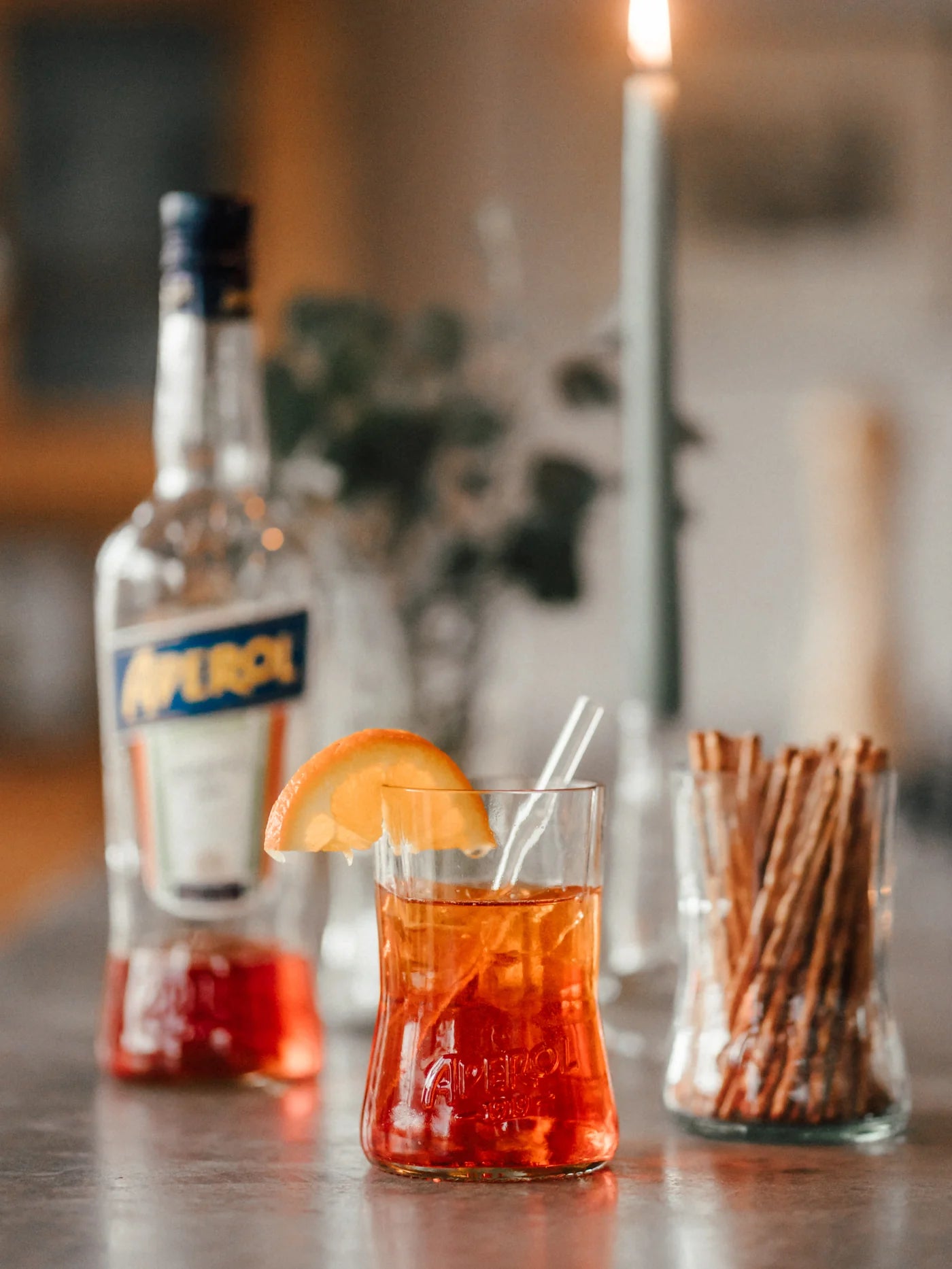 Aperol Glas von MaBe - handgefertigtes Upcycling-Glas aus Original 0,7l Aperol Flasche