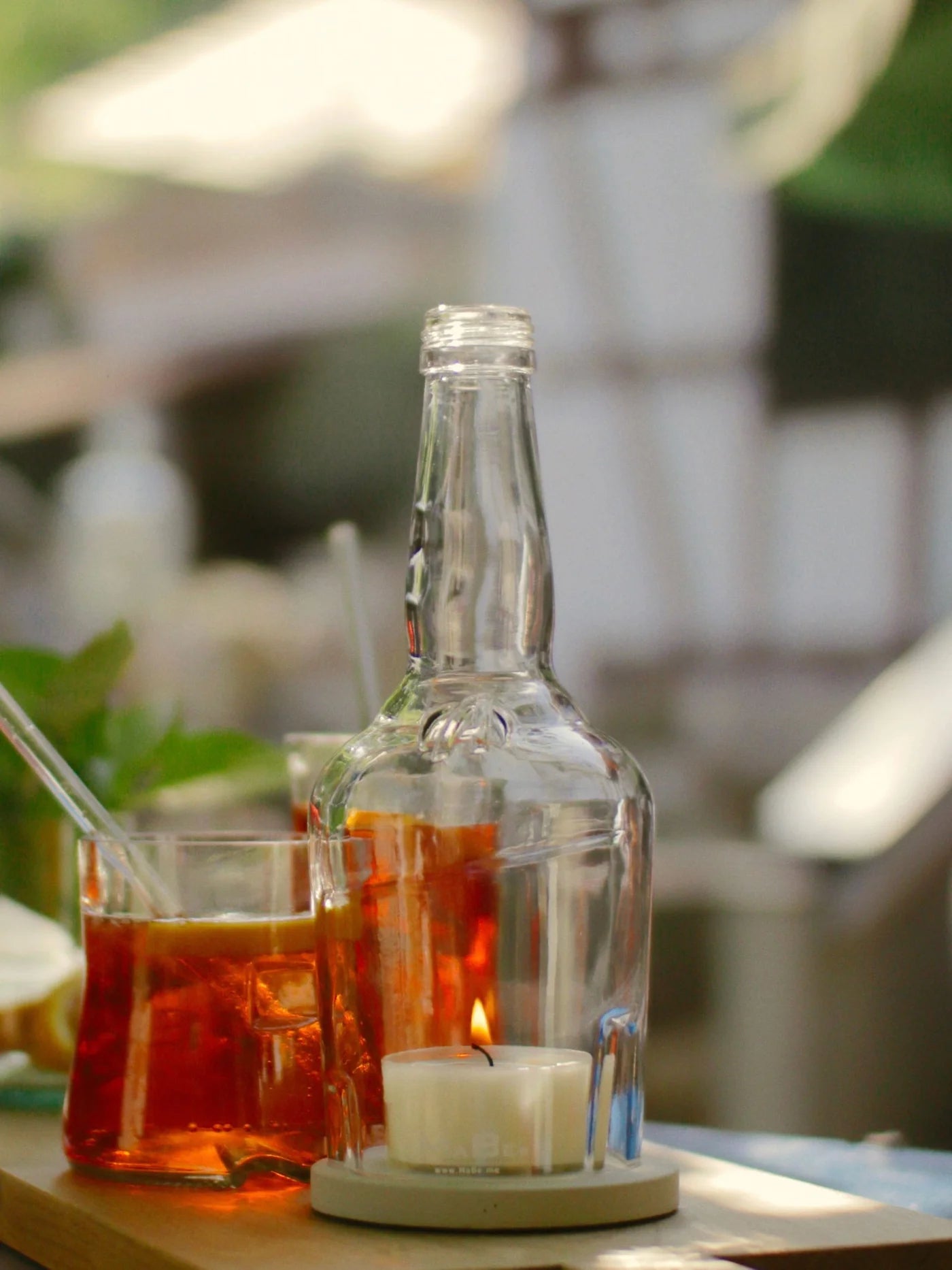 Aperol Glas von MaBe - handgefertigtes Upcycling-Glas aus Original 1,0l Aperol Flasche