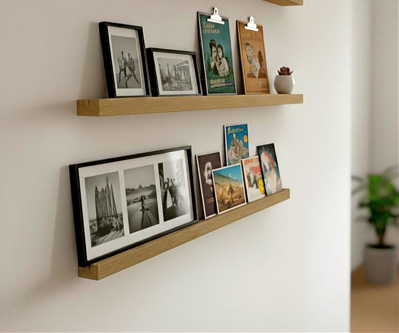 Bilderleiste - Fotoleiste aus naturbelassenen Eichenholz, verschiedene Formate Wandboard für Bilder