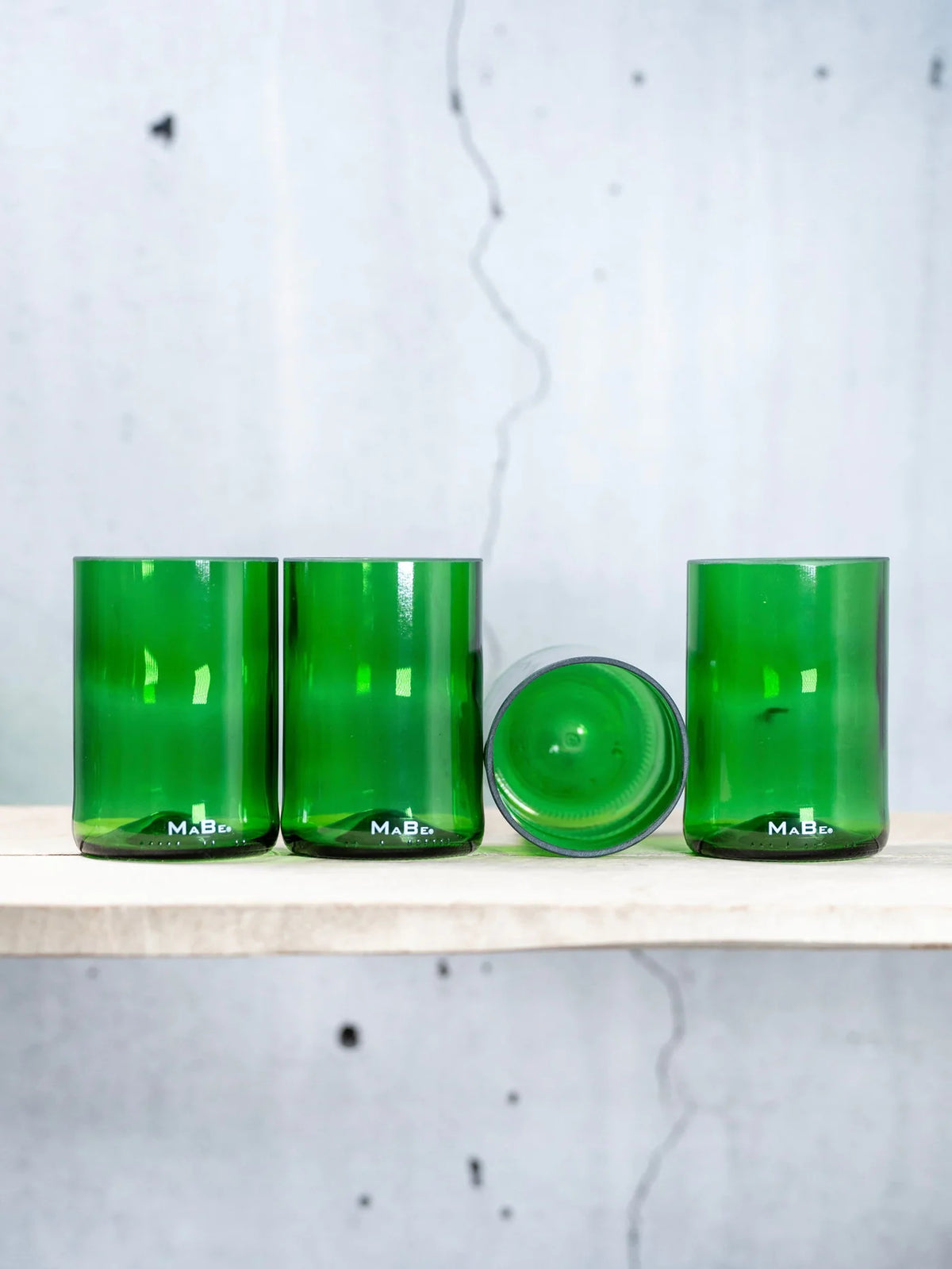 Trinkglas 450 ml von MaBe – handgefertigtes Upcycling-Glas aus der 1l Weinflasche
