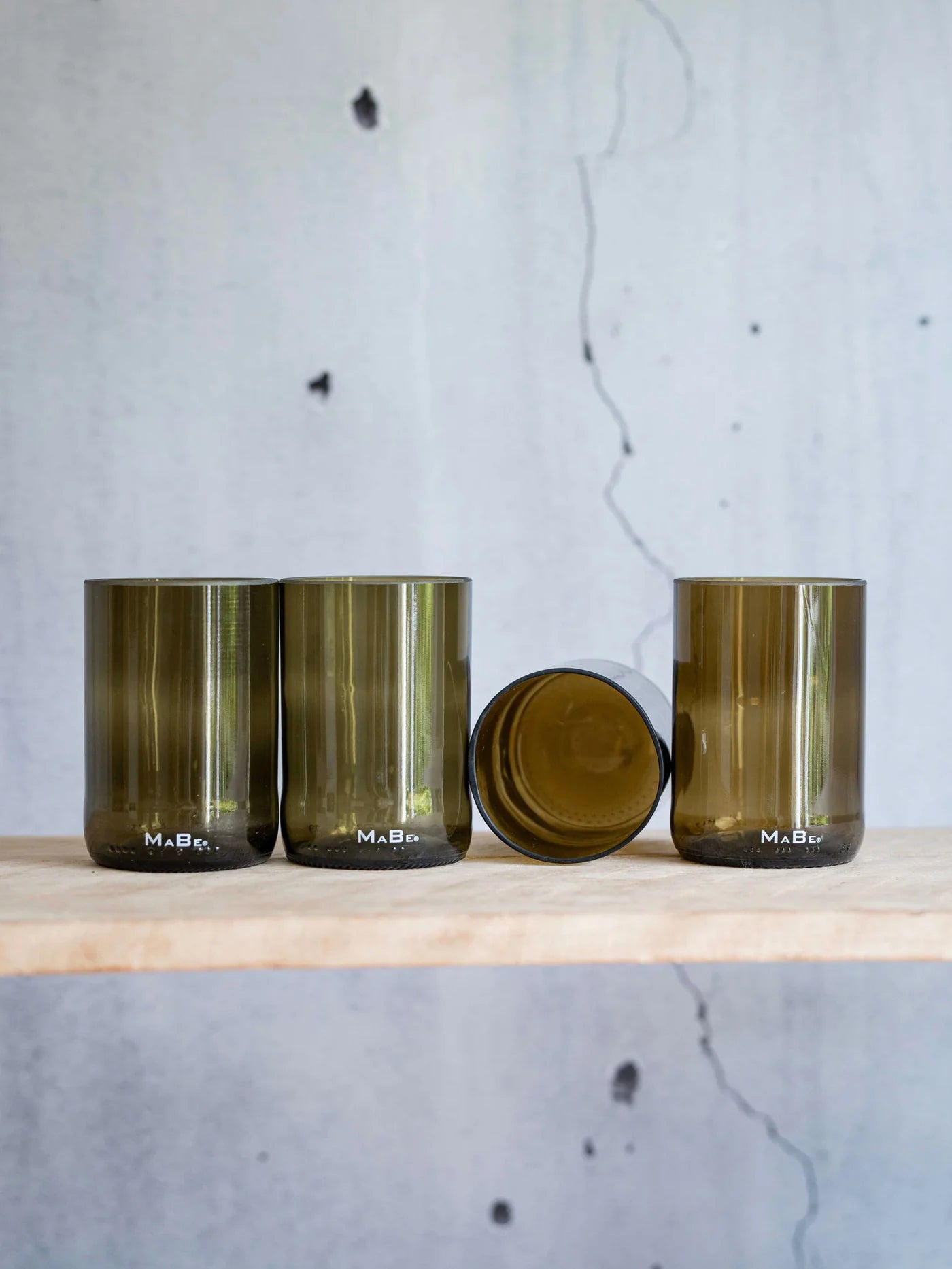 Trinkglas 450 ml von MaBe – handgefertigtes Upcycling-Glas aus der 1l Weinflasche