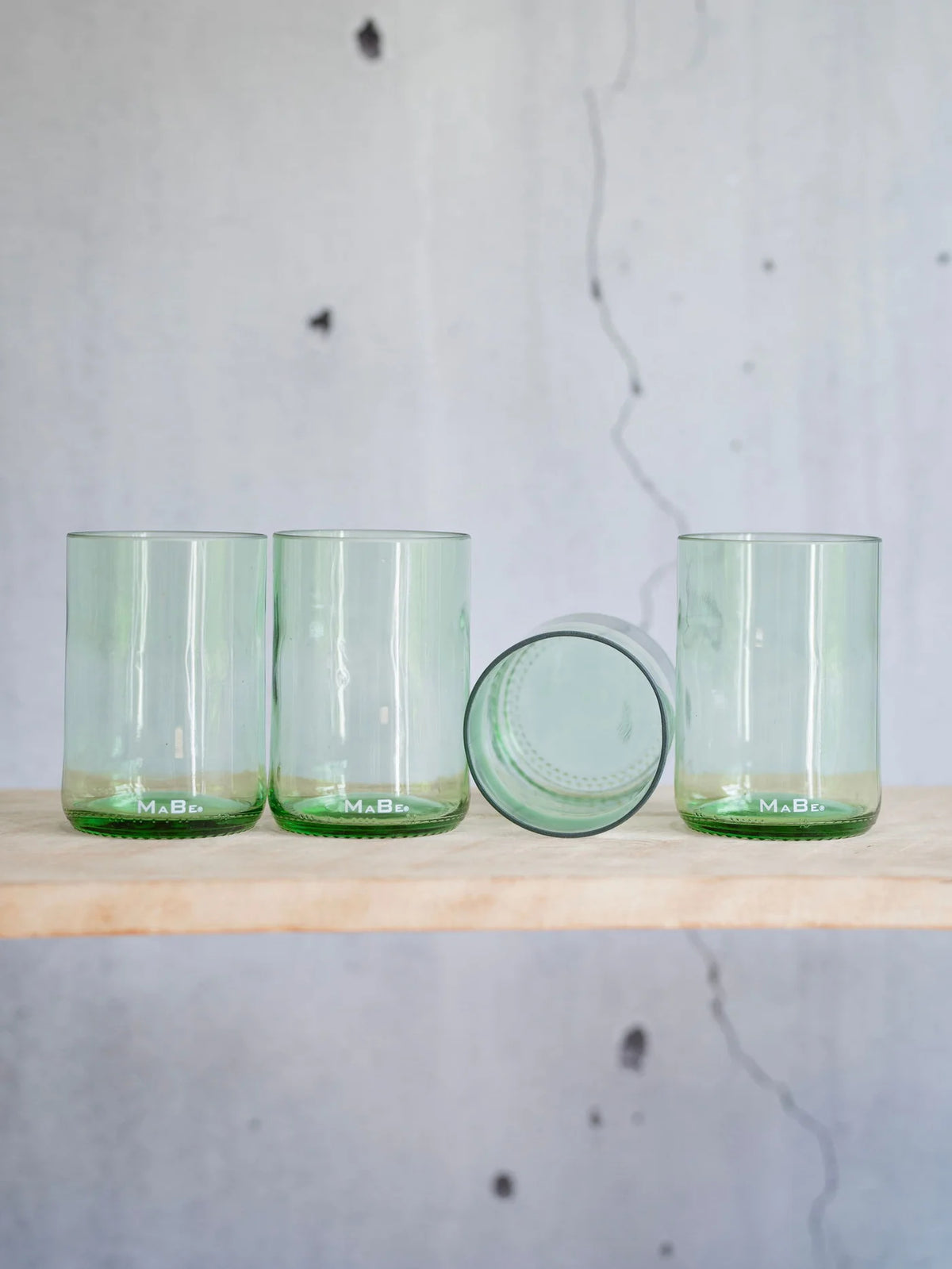 Trinkglas 450 ml von MaBe – handgefertigtes Upcycling-Glas aus der 1l Weinflasche